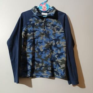 Columbia Boys Camouflage Mid Zip Sweater Size Small Long Sleeve
